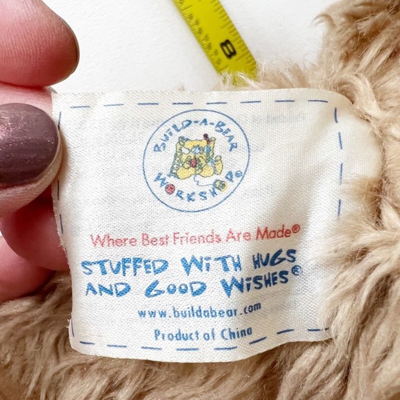 Vtg Build A Bear Teddy Bear 16" Plush Curly Fur Leather Paws Prairie Dress Apron - Picture 10 of 11